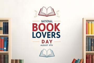 Celebrate National Book Lovers Day on August 9th with this library-themed graphic, beautifully framed by bookshelves filled with colorful books.
Genrative Ai.