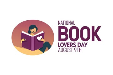 Celebrate National Book Lovers Day on August 9th with this charming illustration of a woman relaxing while reading a book with a heart on the cover.
Genrative Ai.