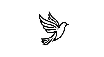 Obraz premium Elegant Dove Illustration with Stylized Wing Feathers.
