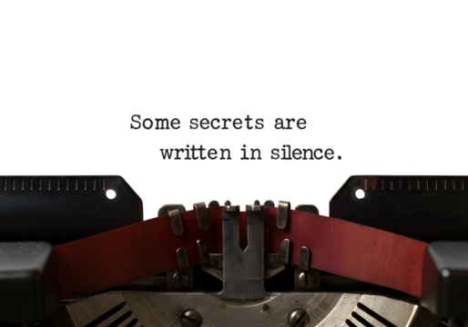 Vintage Typewriter With Emotional Quote Typography PNG Cut Out.