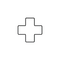 Vector art of cross sign isolated on white background for medical and health concept