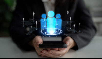 Fototapeta premium Professional networking expands business connections, fosters collaboration, and builds digital relationships for new opportunities. Latch