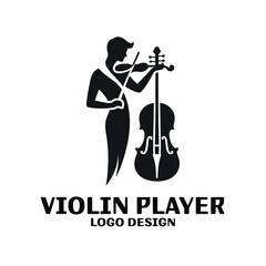 Violin Player Vector Logo Design © T-Vectors