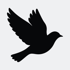 Silhouette dove flying peacefully symbol of freedom vector illustration