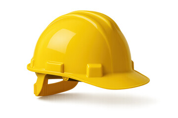 Fototapeta premium Yellow safety helmet isolated on transparent background, promoting workplace safety and construction work