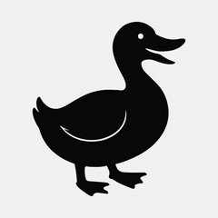 Silhouette duck icon black simple vector illustration