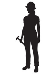 Obraz premium FEMALE WORKER SILHOUETTE