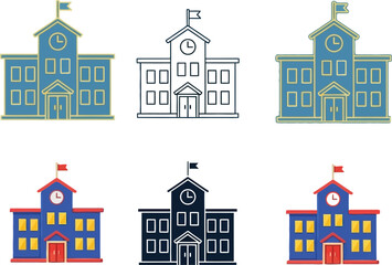 Fototapeta premium School building illustrations vector graphics for education