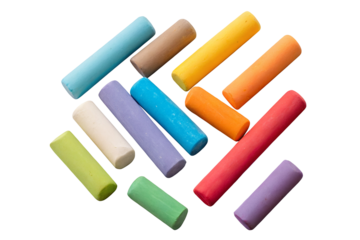Colorful chalk sticks arranged in a creative pattern for artistic educational inspiration now