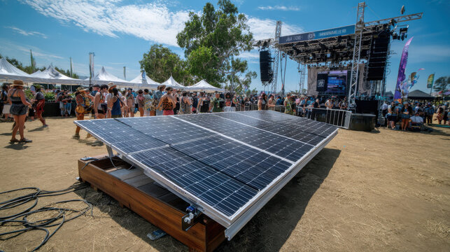 solar panels festival crowd summer