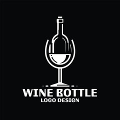 Wine bottle Vector Logo Design