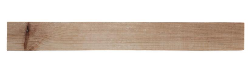 Wooden board with knots, isolated white background, clipping
