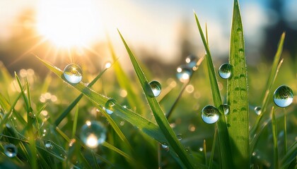water drops on the grass