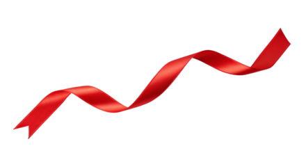 Elegant red ribbon design on a black background for decorative and festive graphic elements art