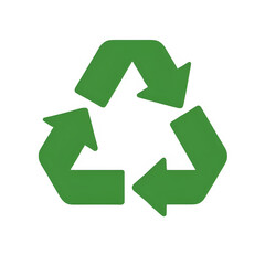 Dark green recycling symbol icon, isolated PNG