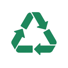 Gradient green recycling symbol icon, isolated PNG