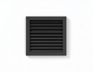 Black rectangular vent on white wall