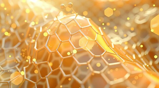 Golden Honeycomb: A mesmerizing depiction of a honeycomb, radiating a golden hue. The intricate hexagonal pattern glows under a burst of light, creating an effect of elegance and sophistication.