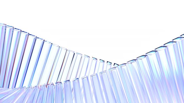 Abstract glass shape on a white background, 4k seamless loop animation, 3d render