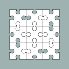 Intricate Jigsaw Puzzle Design with Interlocking Pieces and Clean Lines for Creative Projects and Visual Appeal