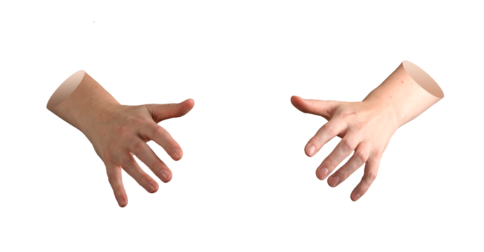 Hands holding in gesture of support and care, cupped palms positioned to present or protect large