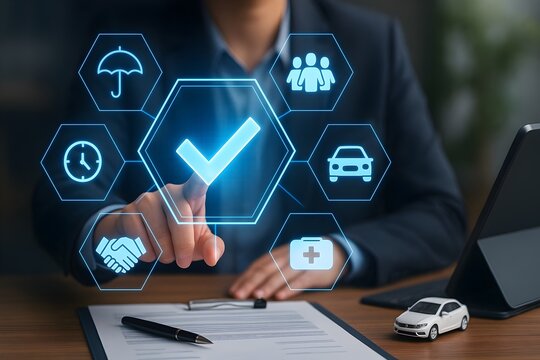 concepts related to comprehensive insurance, secure agreements, reliable service, or complete solutions, particularly within the automotive or general insurance sectors.