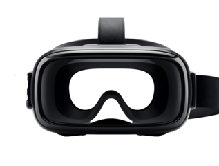 Sleek Black Virtual Reality Headset Closeup View Transparent PNG