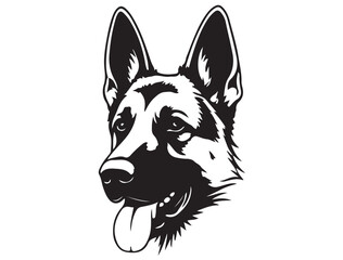 GERMAN SHEPHERD DOG FACE SILHOUETTE