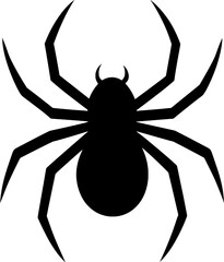 Minimalist Spider Silhouette – Web, Nature & Arachnid Design icon vector