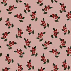 Hand-painted seamless watercolor pattern featuring autumn berries in warm, earthy tones. This cozy and organic design is perfect for a wide range of creative projects.