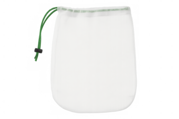 Eco-conscious white shopping bag with green drawstring, emphasizing sustainable carry solution for environmentally aware consumers