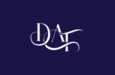 Initial DAT letter logo design. Elegant Monogram Logo Design with Decorative Elements and Typography