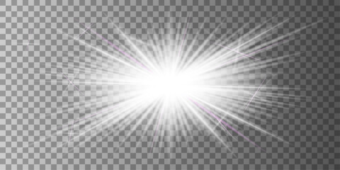 Glow light effect. Star burst with sparkles.Sun. Vector illustration