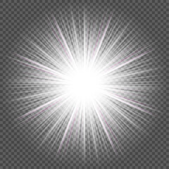 Glow light effect. Star burst with sparkles.Sun. Vector illustration
