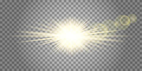 Glow light effect. Star burst with sparkles.Sun. Vector illustration