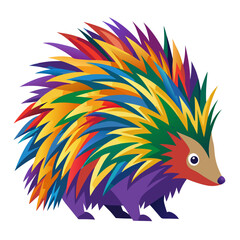 hedgehog with a rainbow