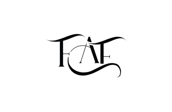Initial FAF letter logo design. Elegant Monogram Logo Design with Decorative Elements and Typography