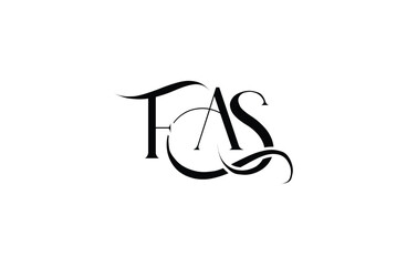 Initial FAS letter logo design. Elegant Monogram Logo Design with Decorative Elements and Typography