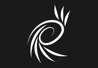 Growing floral element animation. Video clip with alpha channel.