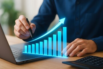 concepts of business growth, financial analysis, market trends, performance improvement, and the use of technology for data visualization.