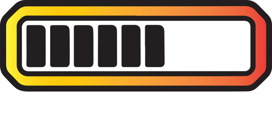 Progress bar indicator with black segments and gradient border loading technology