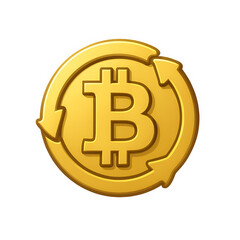 Simple golden Bitcoin coin icon, isolated PNG