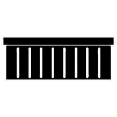 Cargo Container Icon Vector flat black shipping box transport symbol on white background transparent PNG