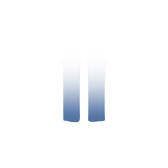 Photo of blue and white gradient pause symbol, isolated on transparent background, representing a media control function for audio or video playback