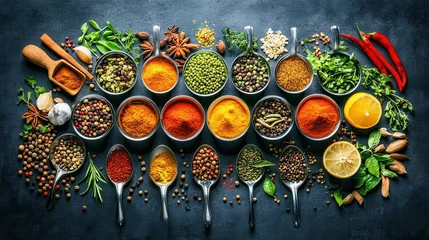 Crédence de cuisine Herbes Vibrant Collection of Spices and Herbs for Culinary Inspiration  © MUHAMMAD