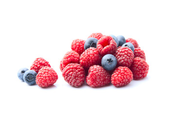 Sweet raspberry and blueberries