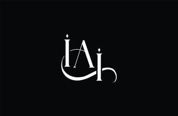 Initial IAI letter logo design. Elegant Monogram Logo Design with Decorative Elements and Typography