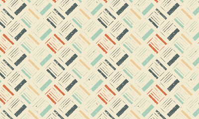 A rustic and textured seamless pattern with a geometric woven design