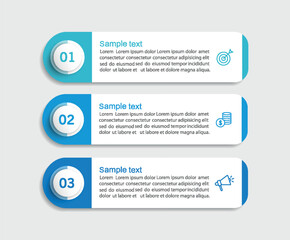 Business infographic template with 3 options or steps	