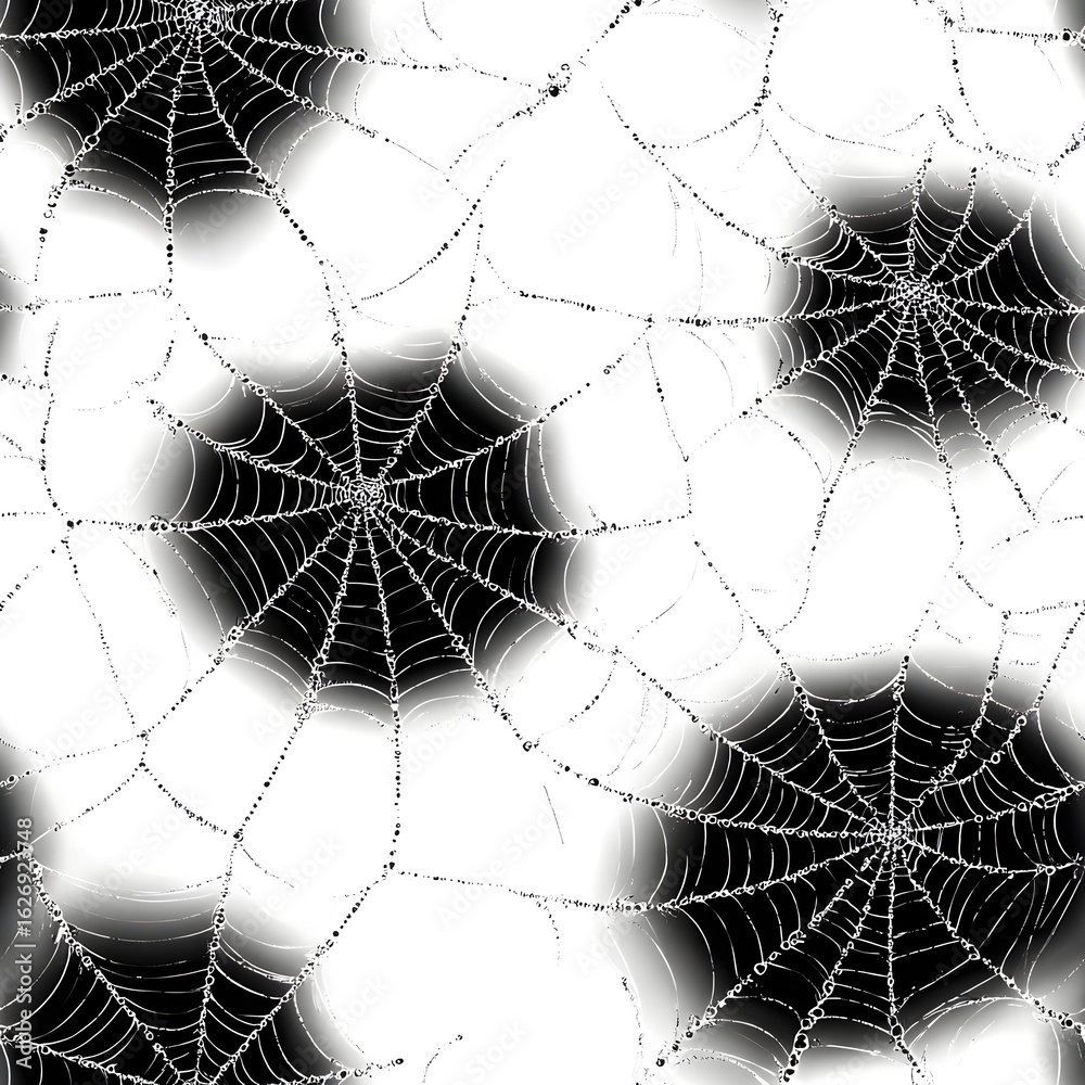 Canvas Prints cobweb design monochrome seamless pattern. spiderweb texture. insect tangled thread white background